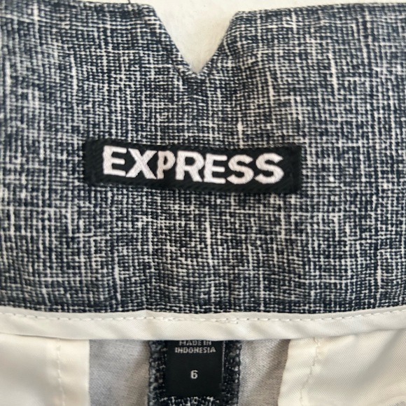 Express Black White Textured  Cuffed Dress Shorts Size 6 - Picture 5 of 9